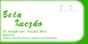 bela kuczko business card